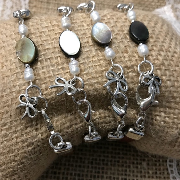 Metalic color leather handmade bracelet - Picture 2 of 5